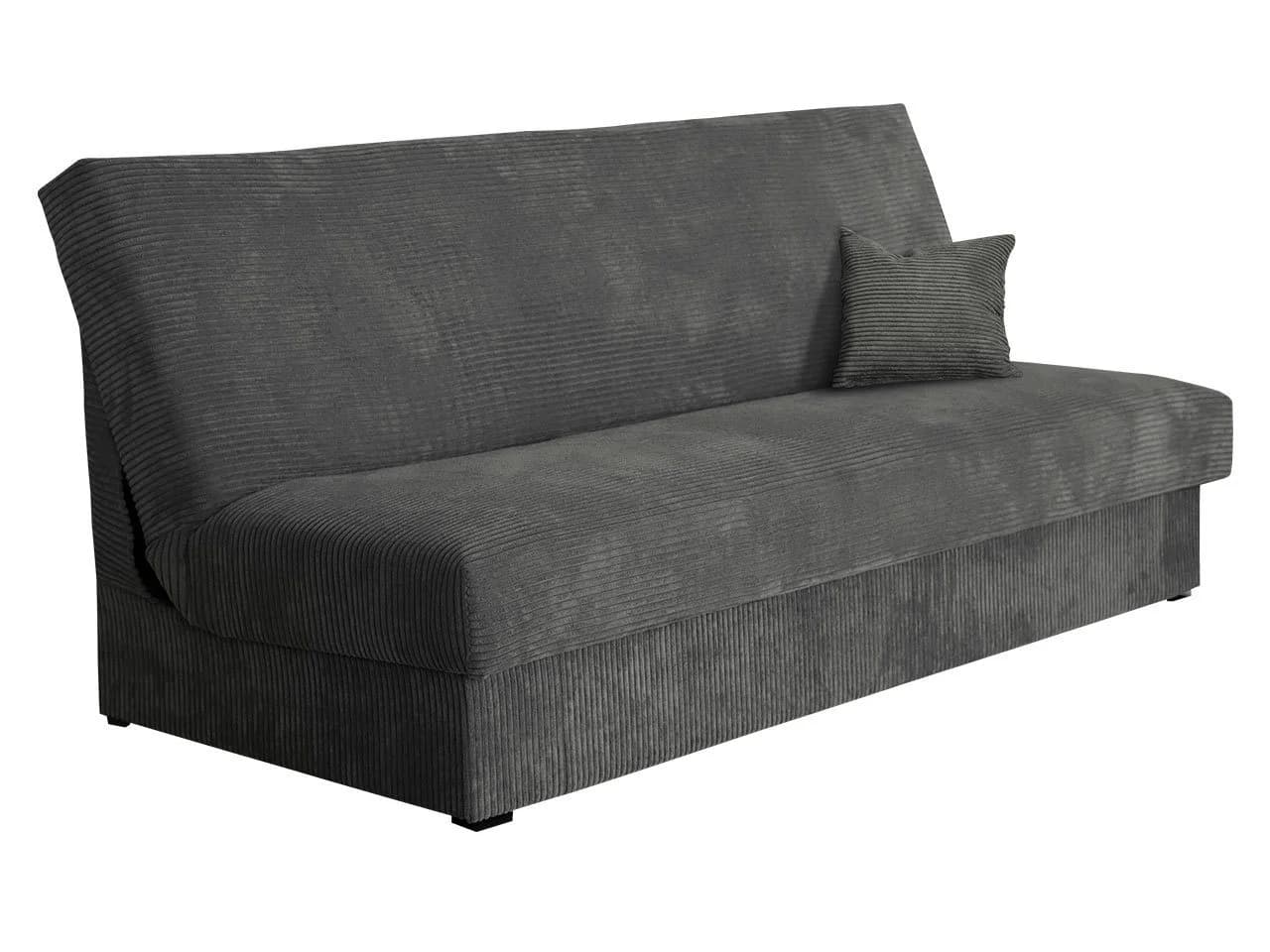 MIRJAN24 Schlafsofa Adela Mini Cord Grau mit Schlaffunktion und Bettkasten