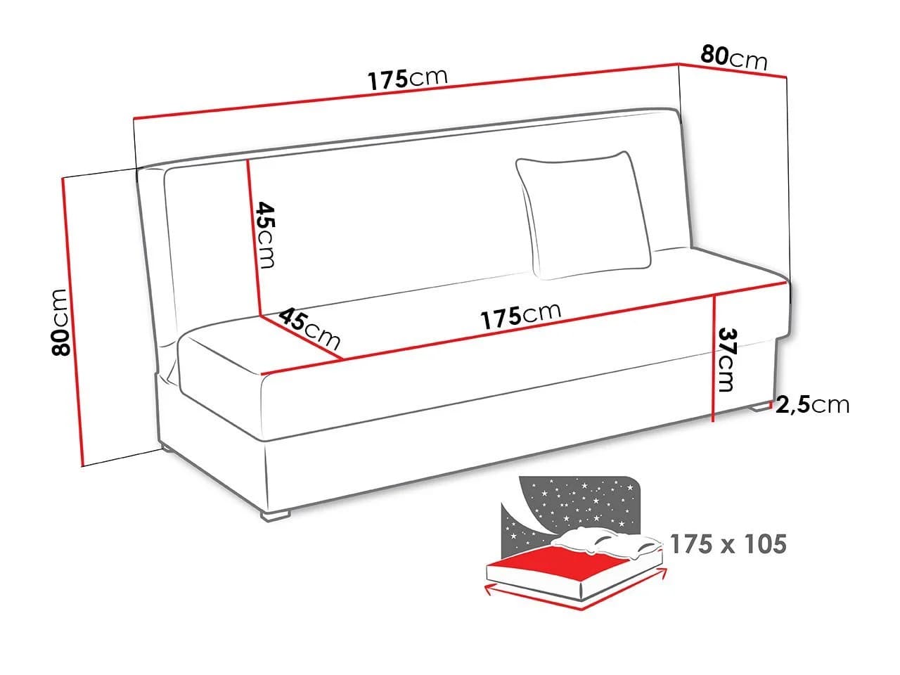 MIRJAN24 Schlafsofa Adela Mini Cord Beige mit Bettkasten und Schlaffunktion - Bild 5