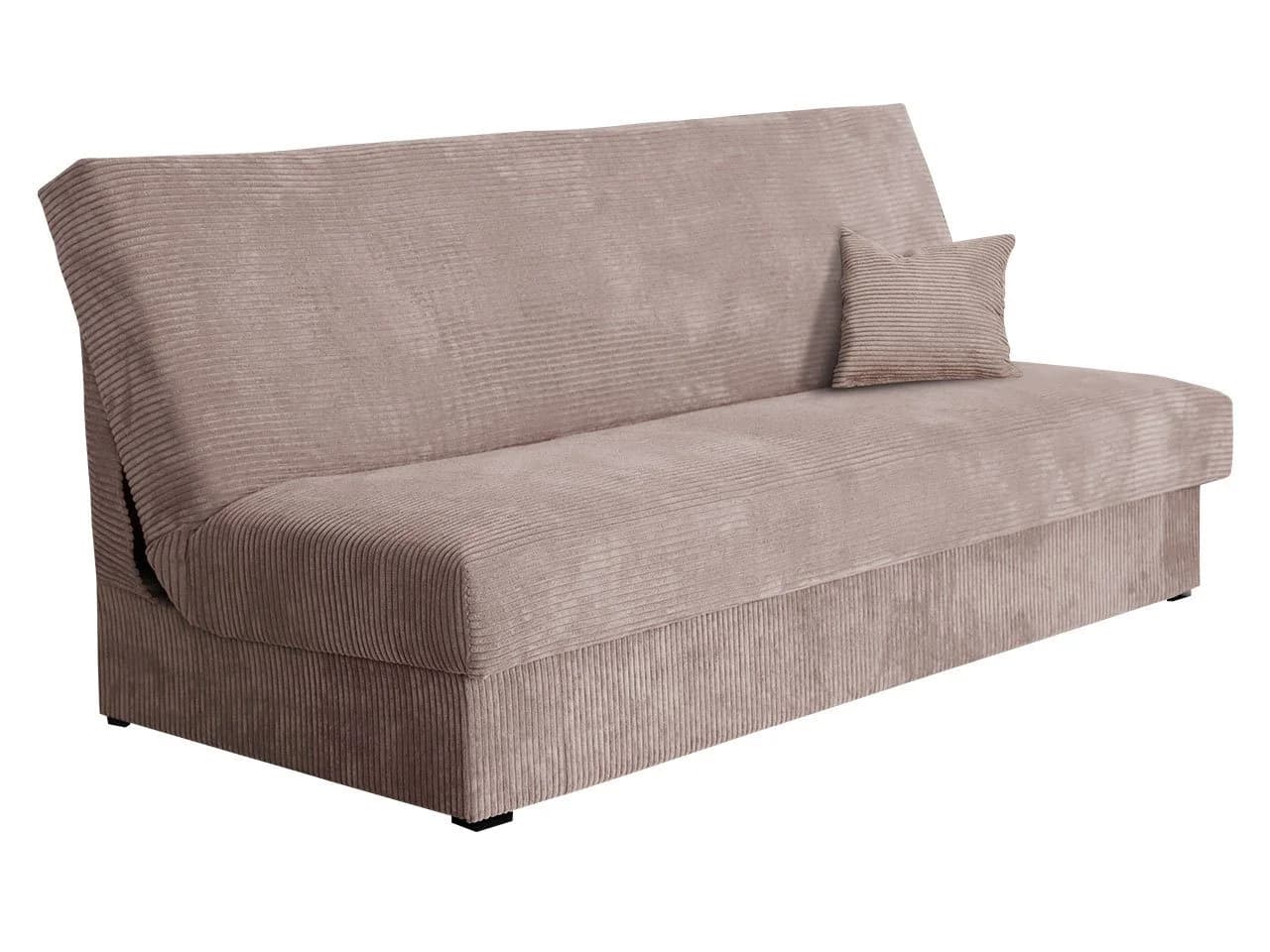 MIRJAN24 Schlafsofa Adela Mini Cord Rosa mit Bettkasten und Schlaffunktion