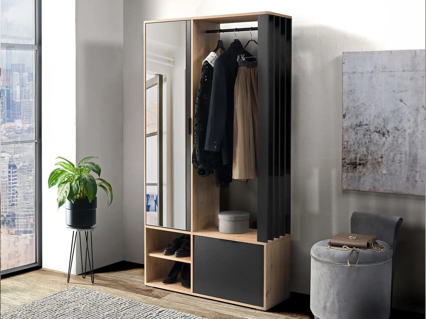 MIRJAN24 Garderoben-Set Milo mit Spiegel Loft Stil - Bild 4