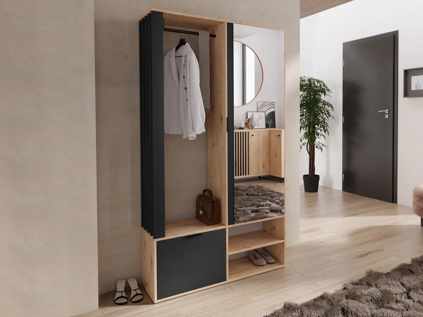 MIRJAN24 Garderoben-Set Milo mit Spiegel Loft Stil - Bild 5