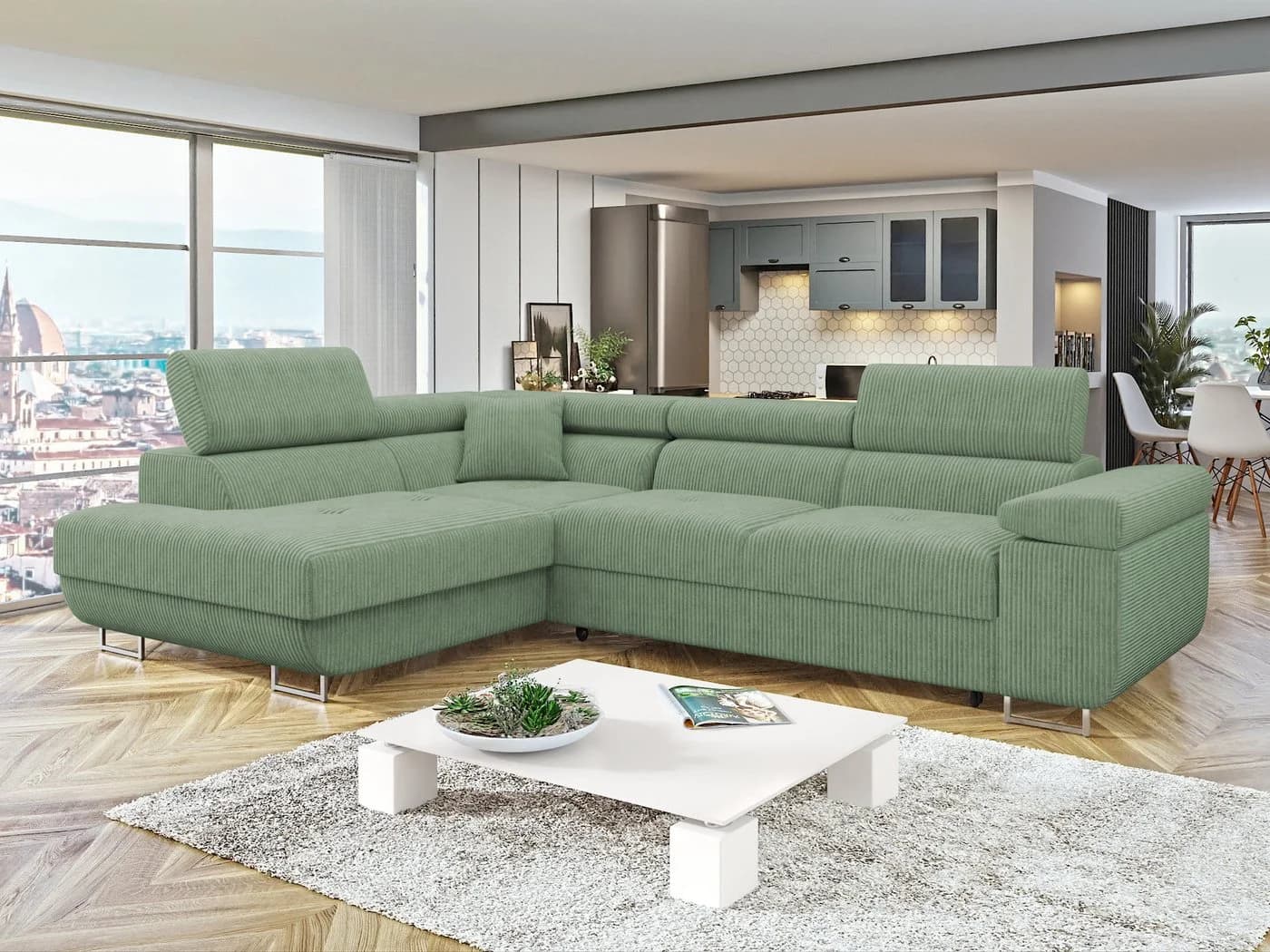 MIRJAN24 Ecksofa Torezio Cord mit Schlaffunktion und Bettkasten - Bild 2