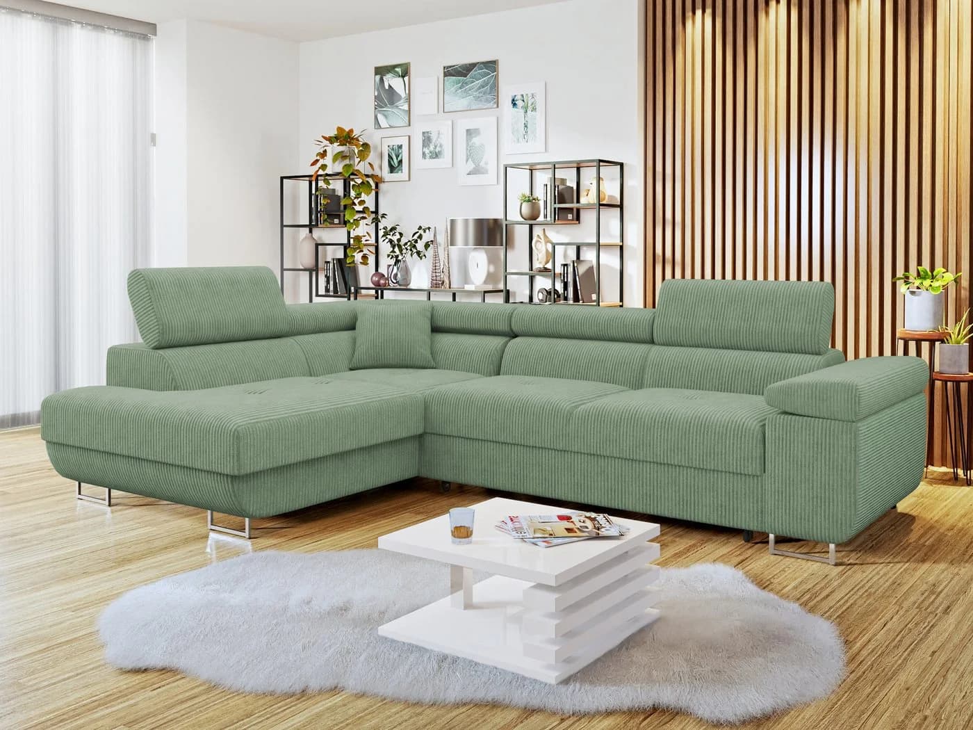 MIRJAN24 Ecksofa Torezio Cord mit Schlaffunktion und Bettkasten - Bild 3