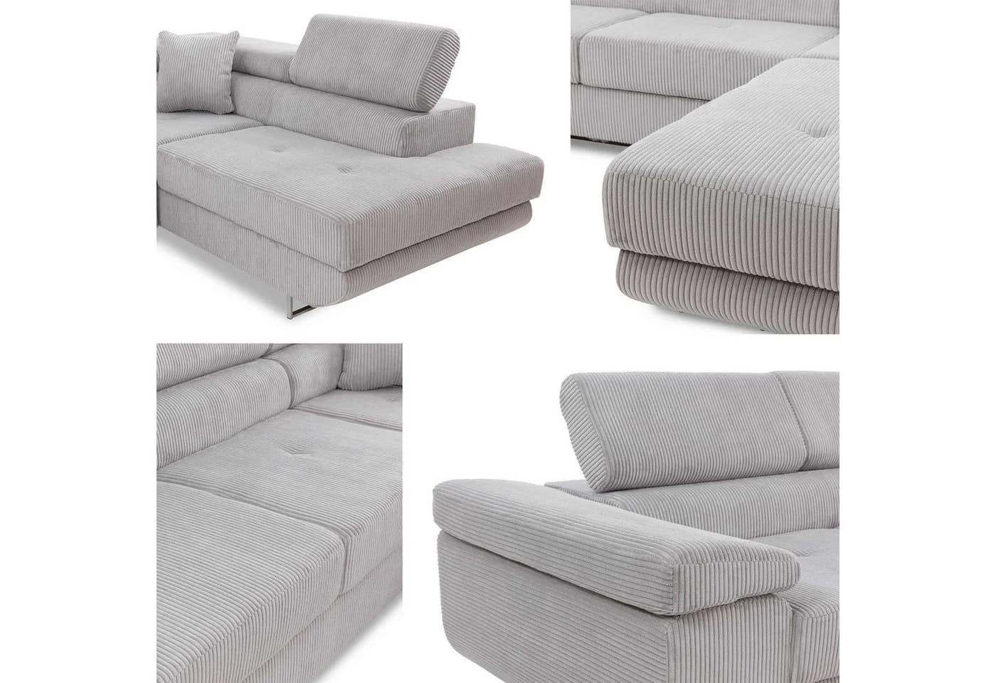 MIRJAN24 Ecksofa Torezio Cord mit Schlaffunktion und Bettkasten - Bild 4