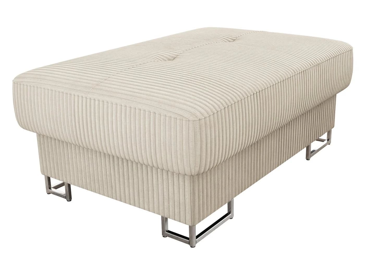 MIRJAN24 Polsterhocker Cotere Cord Beige Silber Metallfüße - Bild 2
