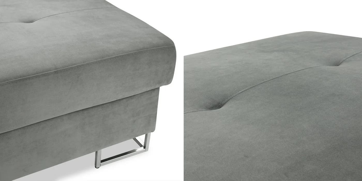 MIRJAN24 Polsterhocker Cotere Cord Beige Silber Metallfüße - Bild 3