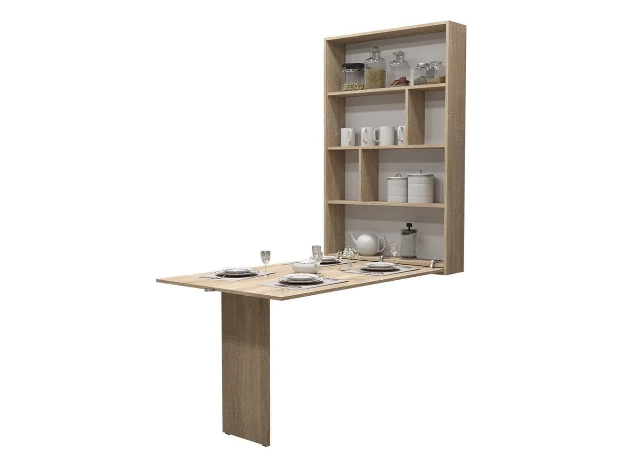 MIRJAN24 Klapptisch Abi Wandtisch mit Regalen Sonoma Eiche - Bild 2