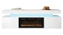 MIRJAN24 TV-Schrank EF 2D Glossa mit LED-Kamin Weiß Hochglanz Bild 2