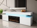 MIRJAN24 TV-Schrank EF 2D Glossa mit LED-Kamin Weiß Hochglanz Bild 4