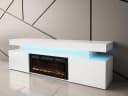 MIRJAN24 TV-Schrank EF 2D Glossa mit LED-Kamin Weiß Hochglanz Bild 5