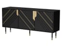 MIRJAN24 Kommode Mountain 3D 150 Schwarz Gold Drehtüren Bild 4