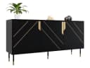 MIRJAN24 Kommode Mountain 3D 150 Schwarz Gold Drehtüren Bild 5