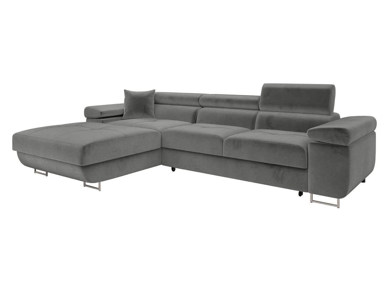 MIRJAN24 Ecksofa Torezio Mini Grau mit Bettkasten und Schlaffunktion