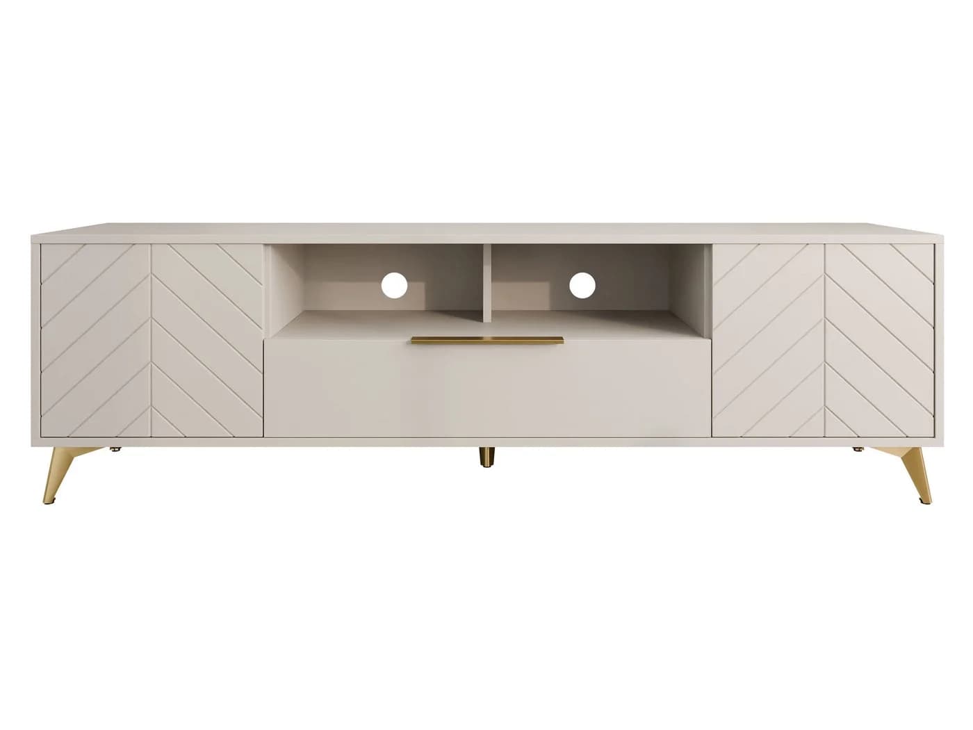 MIRJAN24 TV-Schrank Xylix 2D1SZ mit Metallgriffen Gold - Bild 4