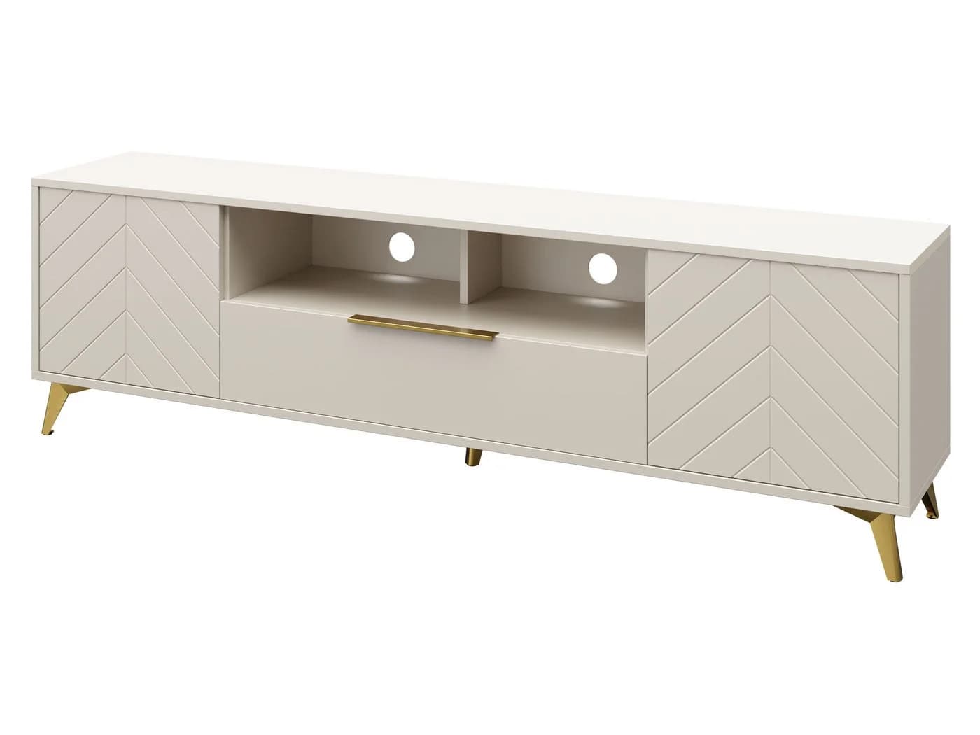 MIRJAN24 TV-Schrank Xylix 2D1SZ mit Metallgriffen Gold - Bild 5