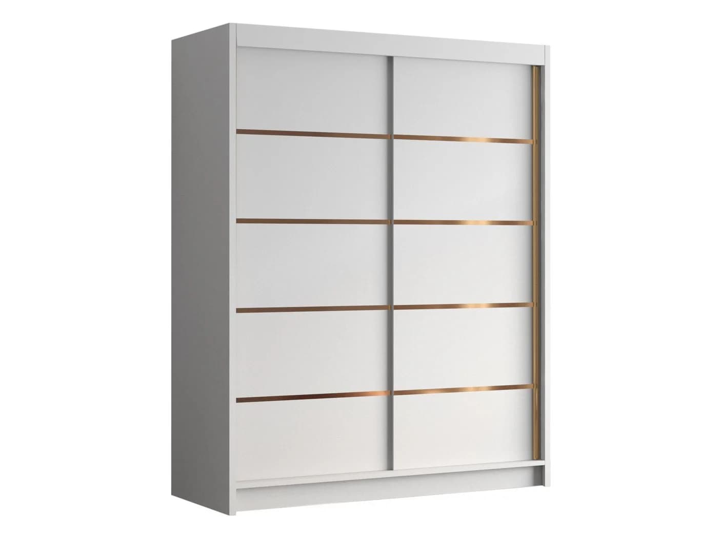 MIRJAN24 Kleiderschrank Flavio IV mit Schwebetüren Weiß Gold Matt - Bild 2