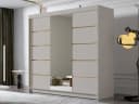 MIRJAN24 Kleiderschrank Evo VI mit Schwebetüren und Spiegel Beige Gold Matt Bild 1