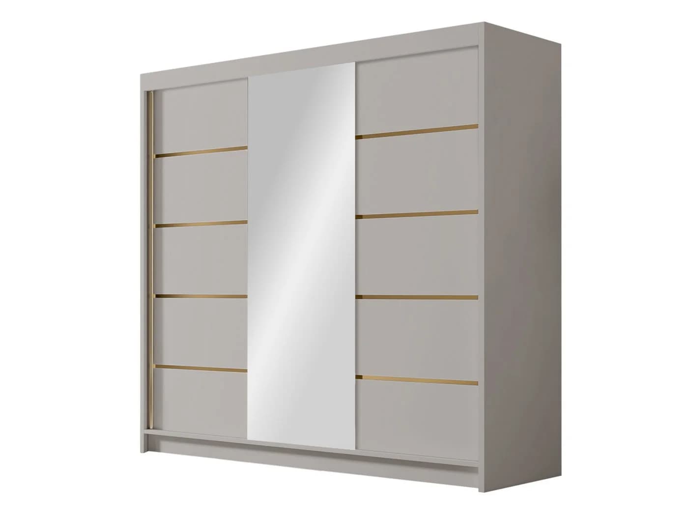 MIRJAN24 Kleiderschrank Evo VI mit Schwebetüren und Spiegel Beige Gold Matt - Bild 2