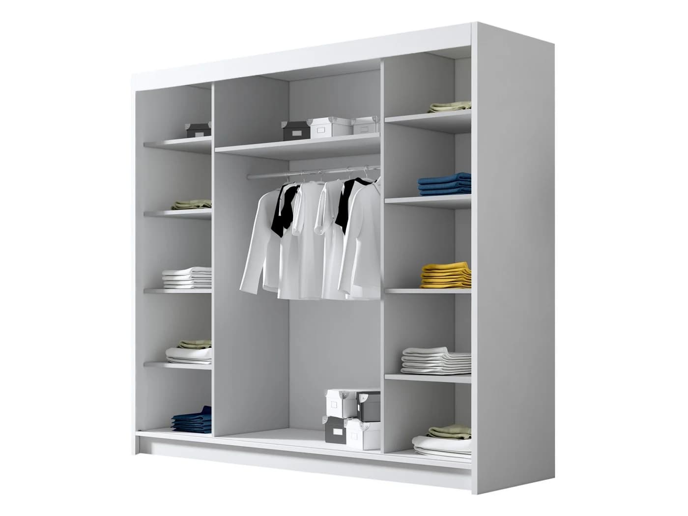 MIRJAN24 Kleiderschrank Evo VI mit Schwebetüren und Spiegel Beige Gold Matt - Bild 3