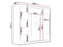 MIRJAN24 Kleiderschrank Evo VI mit Schwebetüren und Spiegel Beige Gold Matt Bild 4