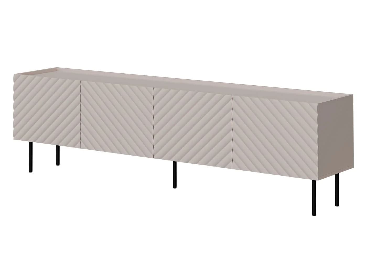 MIRJAN24 TV-Schrank Lucca 200 4D Beige Schwarz mit Stahlfüßen - Bild 2