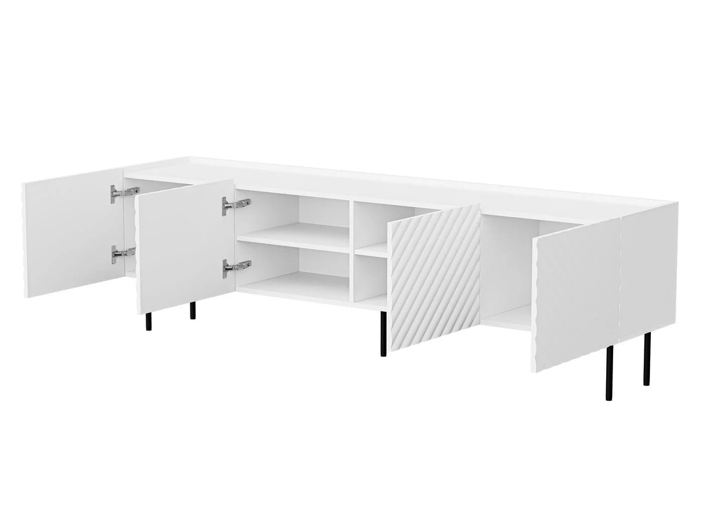 MIRJAN24 TV-Schrank Lucca 200 4D Beige Schwarz mit Stahlfüßen - Bild 4