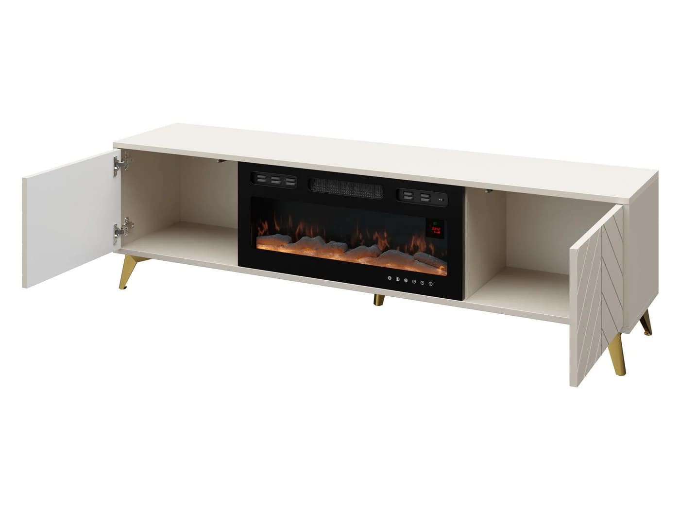 MIRJAN24 TV-Schrank Xylix 2D EF mit Elektrischem Kamin und LED-Flamme - Bild 5