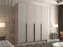 MIRJAN24 Kleiderschrank Santi I 4-türig Beige/Schwarz mit Kleiderstange Bild 1