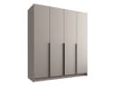 MIRJAN24 Kleiderschrank Santi I 4-türig Beige/Schwarz mit Kleiderstange Bild 2