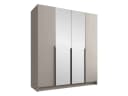 MIRJAN24 Kleiderschrank Santi II Vier Drehtüren Frontspiegel Beige/Schwarz Bild 2