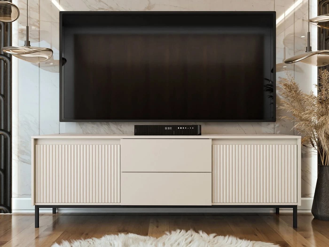 MIRJAN24 TV-Schrank Ozmi 2K2SZ Beige Push-to-Open