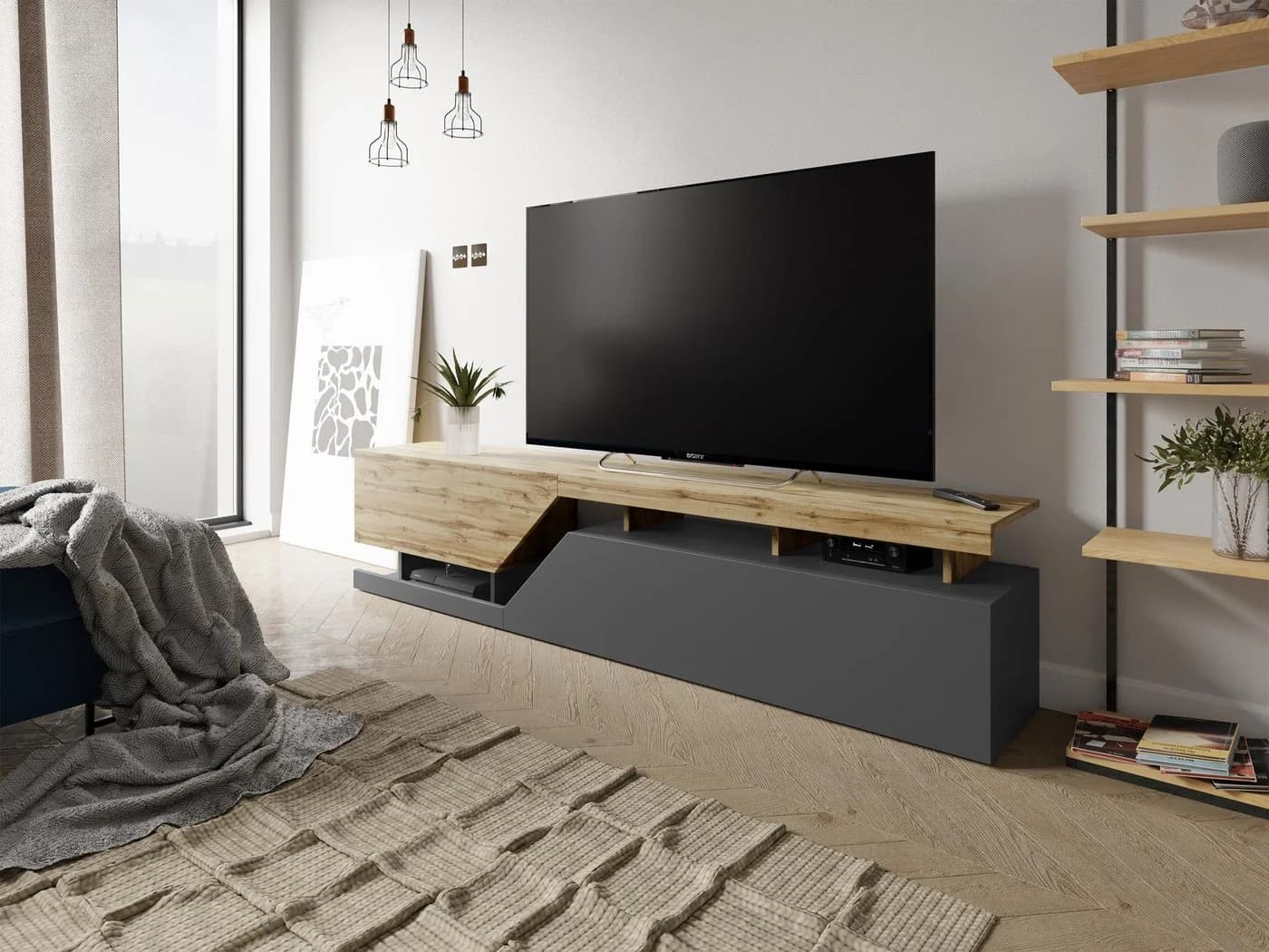 MIRJAN24 TV-Schrank Ceelias 200 Anthrazit Modern mit Gasdruckfedern