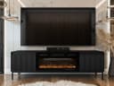 MIRJAN24 TV-Schrank Ozmi 2K EF mit LED-Kamin Schwarz Push-to-Open Bild 1