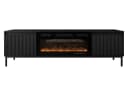 MIRJAN24 TV-Schrank Ozmi 2K EF mit LED-Kamin Schwarz Push-to-Open Bild 2