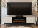 MIRJAN24 TV-Schrank Ozmi 2K EF mit LED-Kamin Beige Schwarz Bild 1