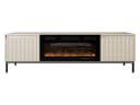 MIRJAN24 TV-Schrank Ozmi 2K EF mit LED-Kamin Beige Schwarz Bild 2