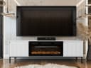 MIRJAN24 TV-Schrank Ozmi 2K EF mit LED-Kamin Weiß Push-to-Open Bild 1