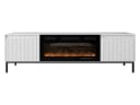 MIRJAN24 TV-Schrank Ozmi 2K EF mit LED-Kamin Weiß Push-to-Open Bild 2