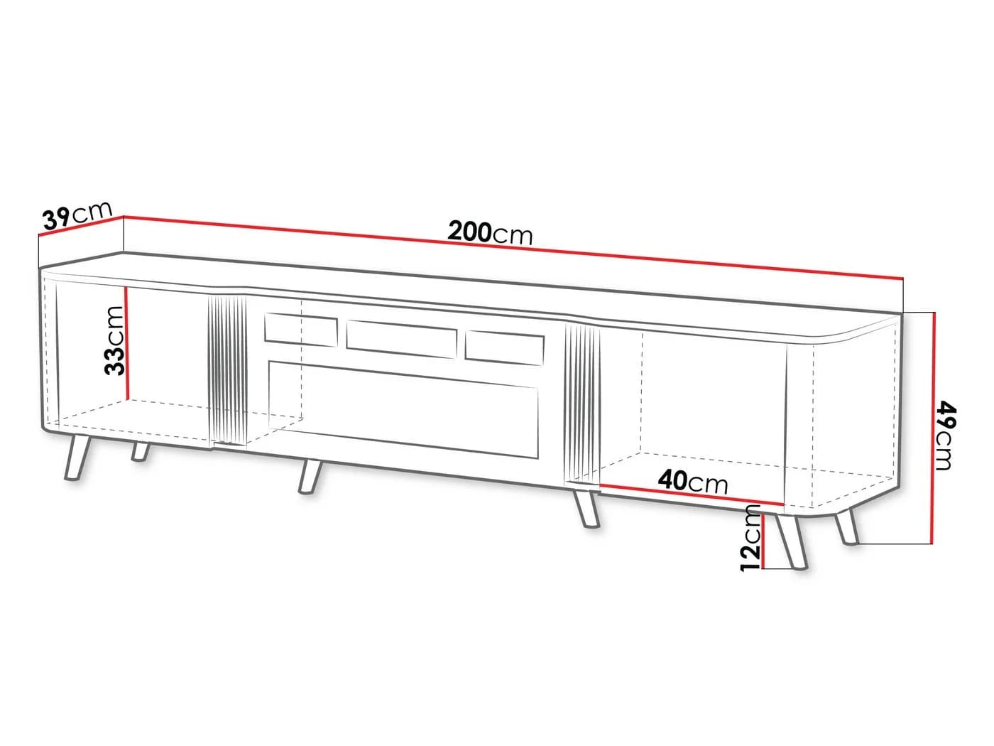 MIRJAN24 TV-Schrank Volare 200 EF mit LED-Kamin Beige - Bild 4