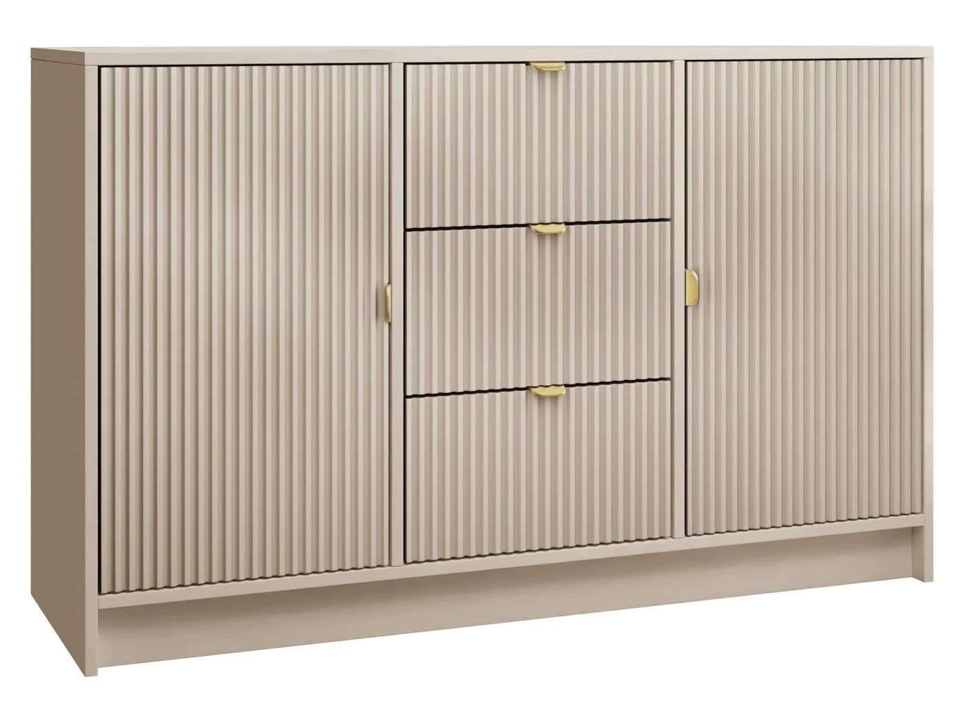 MIRJAN24 Kommode Tireno 2D3SZ Beige mit Goldgriffen - Bild 2