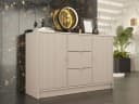 MIRJAN24 Kommode Tireno 2D3SZ Beige mit Goldgriffen Bild 3