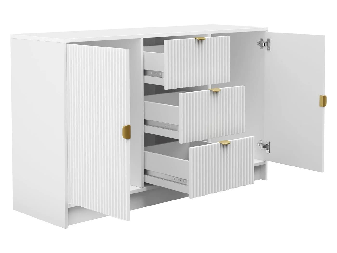 MIRJAN24 Kommode Tireno 2D3SZ Beige mit Goldgriffen - Bild 4