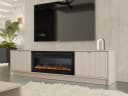 MIRJAN24 TV-Schrank Tireno mit LED-Kamin Beige/Gold Bild 1