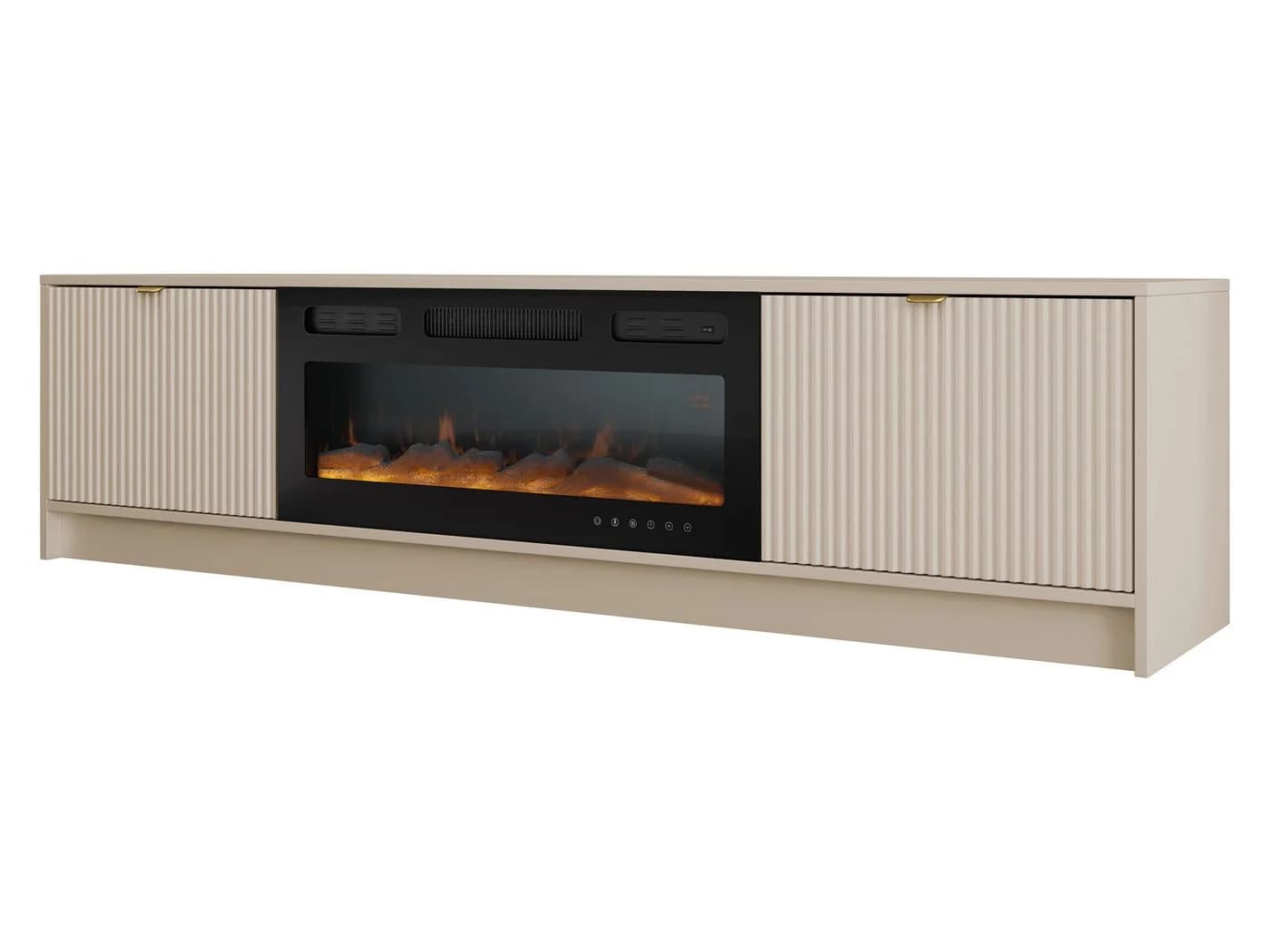 MIRJAN24 TV-Schrank Tireno mit LED-Kamin Beige/Gold - Bild 2