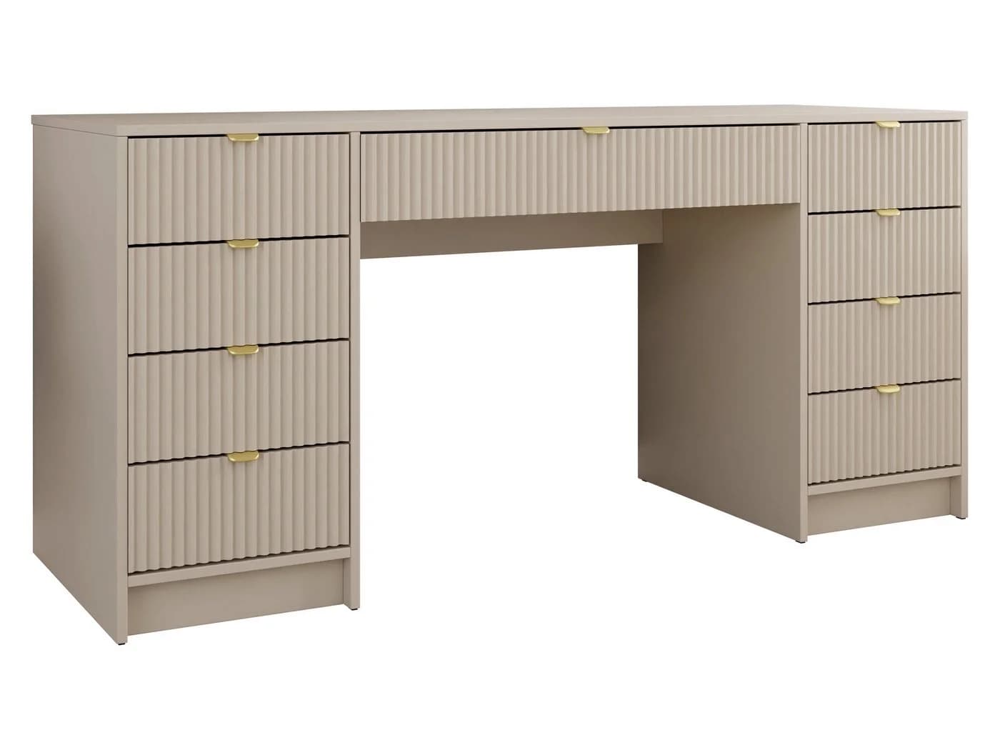 MIRJAN24 Schreibtisch Tireno Bis 9 Schubladen Beige Gold - Bild 2