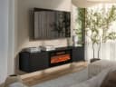 MIRJAN24 TV-Schrank Lara mit Kamin Realistische LED-Flamme Bild 1