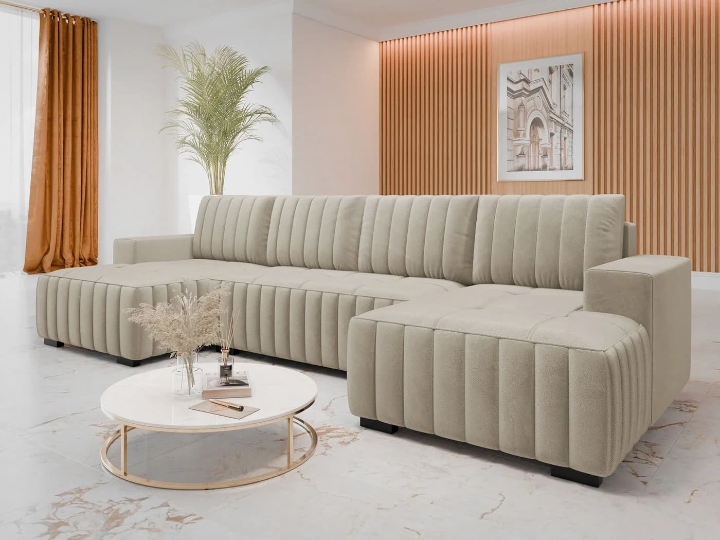MIRJAN24 Wohnlandschaft Hugo U Ecksofa mit Bettkasten und Schlaffunktion - Bild 2