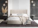 MIRJAN24 Polsterbett Cosmo Beige Samt mit Bettkasten und Lattenrost Bild 1