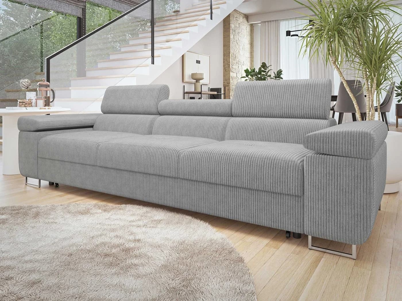 MIRJAN24 Schlafsofa Torezio 3 Bis Cord Grau mit Schlaffunktion - Bild 2