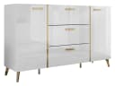 MIRJAN24 Kommode Picru 150 2D3SZ mit zwei Drehtüren und drei Schubladen, Griffe und Füße in Gold Bild 2